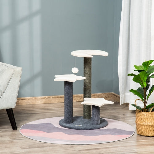 PawHut 30-Inch Cat Tree Activity Centre with Sisal Scratching Post
