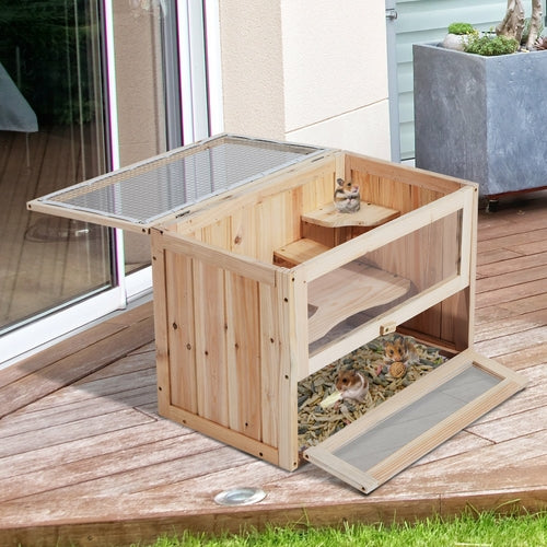Wooden Hamster Cage 2 Levels